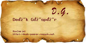 Deák Gáspár névjegykártya