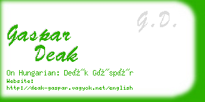 gaspar deak business card